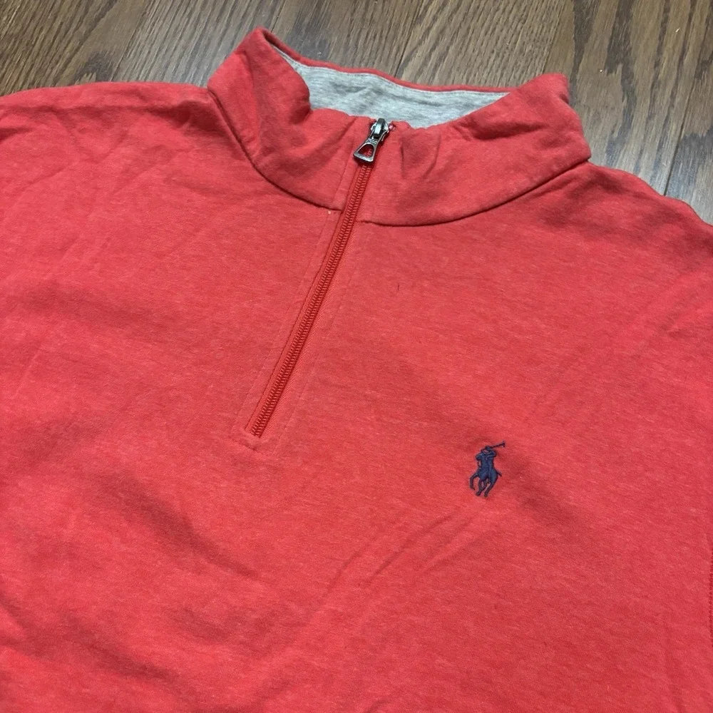 Vintage Polo Ralph Lauren 1/4 Zip Sweater Red Men's XL Y2K Preppy Ivy Wear